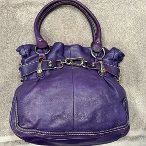 B. Makowsky 2000s Supple Leather Purple Shoulder Bag
